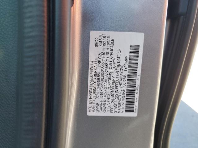 5FNRL6H81PB012746 - 2023 HONDA ODYSSEY TO SILVER photo 10