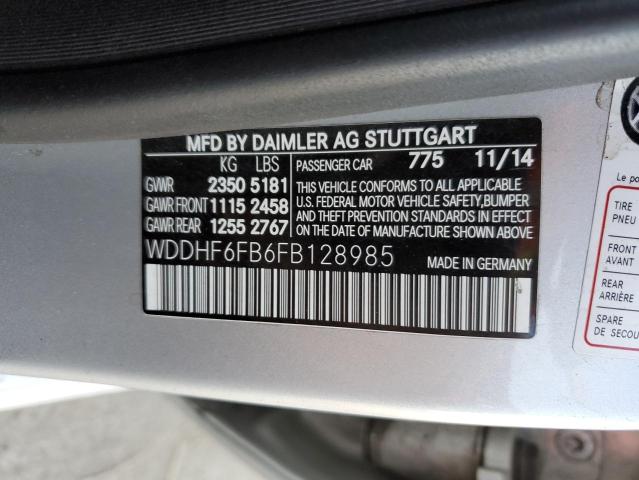 WDDHF6FB6FB128985 - 2015 MERCEDES-BENZ E 400 SILVER photo 10