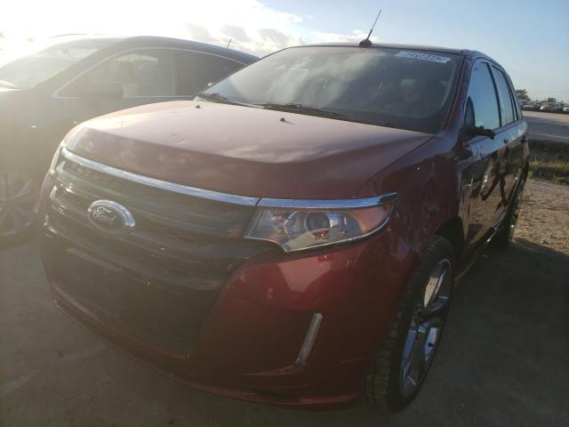 2FMDK4AK5EBB65112 - 2014 FORD EDGE SPORT BURGUNDY photo 2