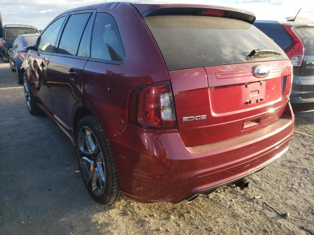 2FMDK4AK5EBB65112 - 2014 FORD EDGE SPORT BURGUNDY photo 3