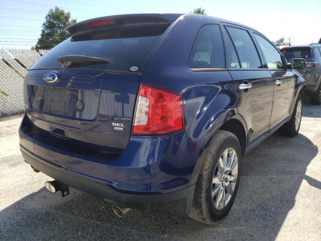 2FMDK4JC3BBA92617 - 2011 FORD EDGE SEL BLUE photo 4