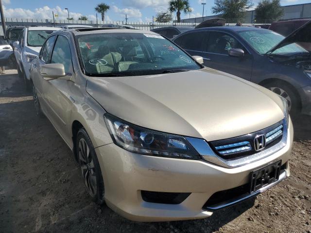 1HGCR6F58EA009217 - 2014 HONDA ACCORD HYB TAN photo 1