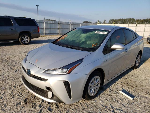 JTDKARFU4L3116342 - 2020 TOYOTA PRIUS L SILVER photo 2