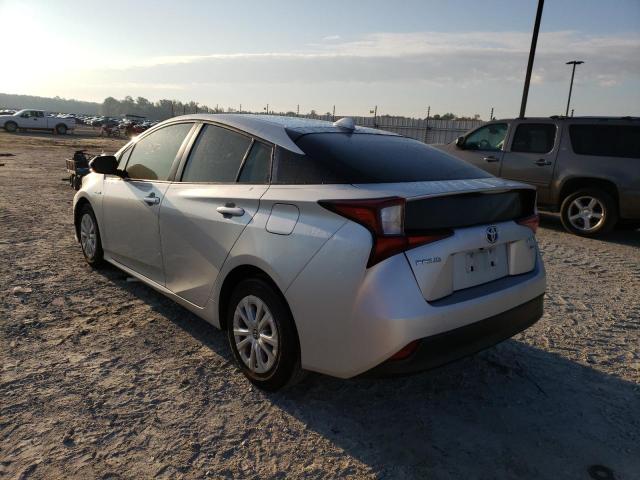 JTDKARFU4L3116342 - 2020 TOYOTA PRIUS L SILVER photo 3