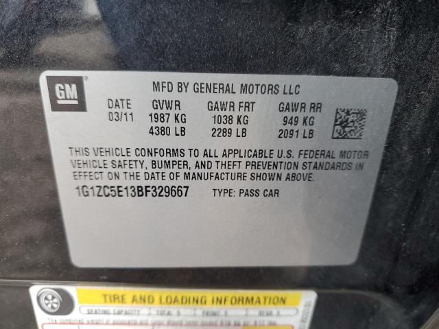 1G1ZC5E13BF329667 - 2011 CHEVROLET MALIBU 1LT 黑色 照片 10