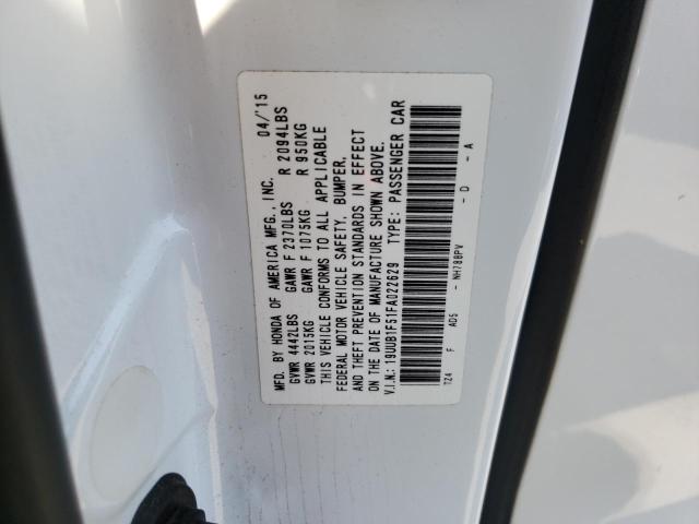 19UUB1F51FA022629 - 2015 ACURA TLX TECH WHITE photo 10