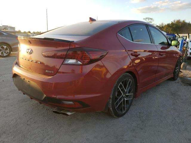 KMHD04LB9KU831557 - 2019 HYUNDAI ELANTRA SP RED photo 4