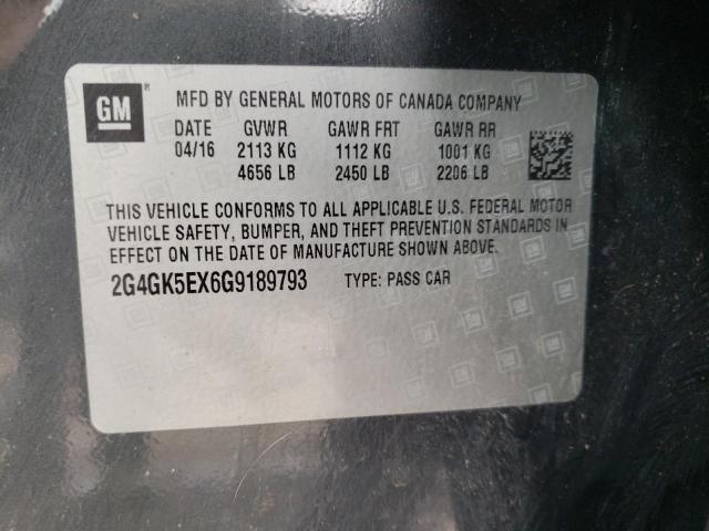 2G4GK5EX6G9189793 - 2016 BUICK REGAL 黑色 照片 10