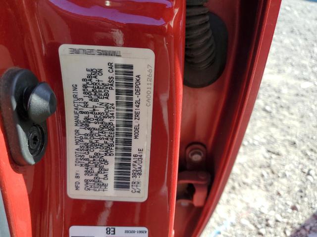 5YFBU4EE0DP134124 - 2013 TOYOTA COROLLA BASE  照片 10