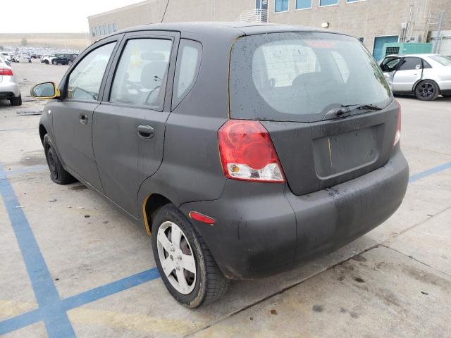 KL1TD66617B695482 - 2007 CHEVROLET AVEO BASE BLACK photo 3