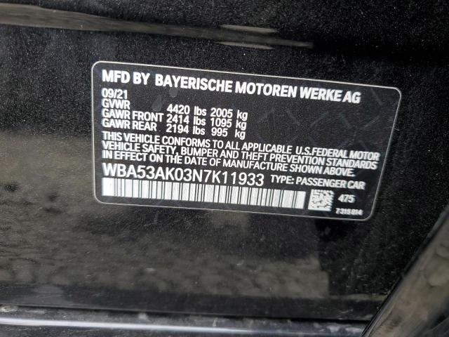 WBA53AK03N7K11933 - 2022 BMW 228I BLACK photo 10