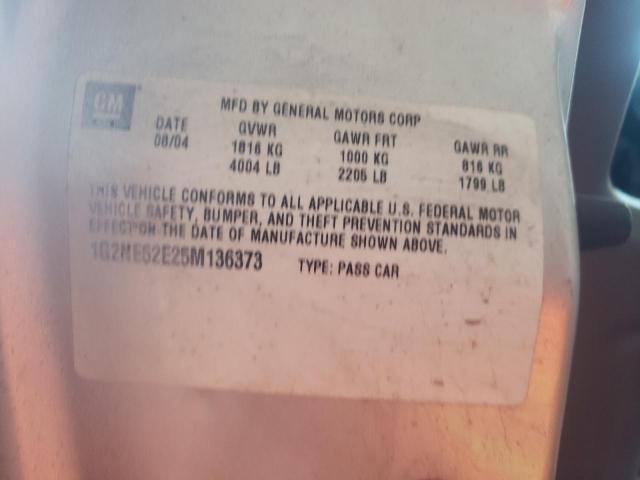 1G2NE52E25M136373 - 2005 PONTIAC GRAND AM S SILVER photo 10