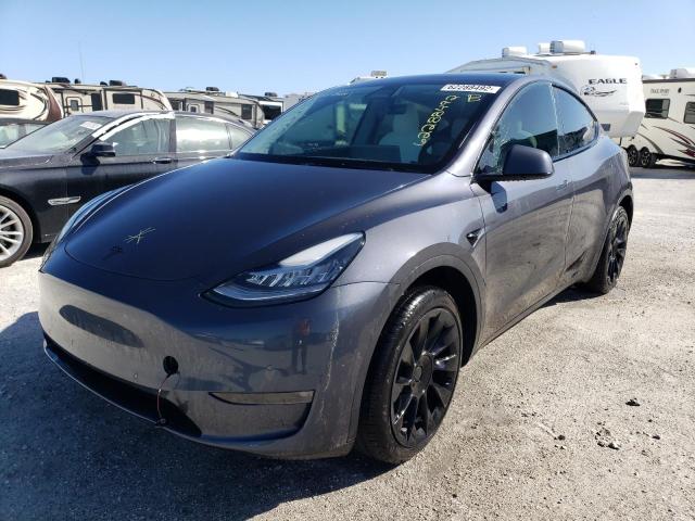 7SAYGDEE1NF418279 - 2022 TESLA MODEL Y GRAY photo 2