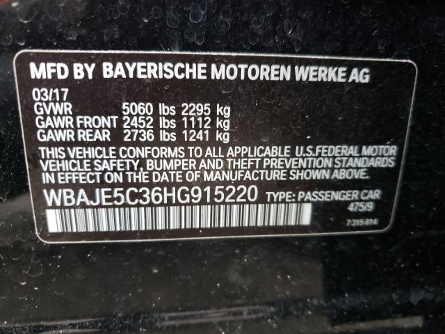 WBAJE5C36HG915220 - 2017 BMW 540 I BLACK photo 10