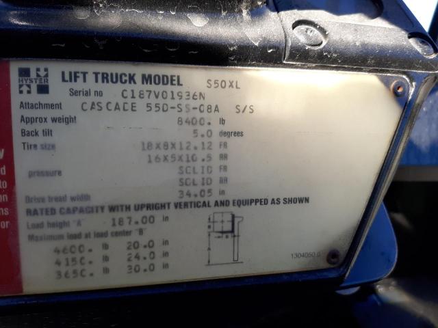 C187V01936N - 2000 HYST FORKLIFT YELLOW photo 10