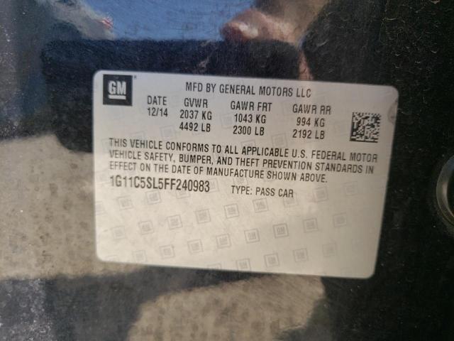 1G11C5SL5FF240983 - 2015 CHEVROLET MALIBU 1LT BLACK photo 10