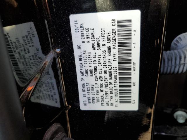 19UUB1F37FA003887 - 2015 ACURA TLX Siyah fotoğraf 10