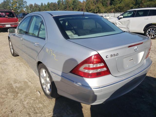 WDBRF56H47F797200 - 2007 MERCEDES-BENZ C 350 SILVER photo 3