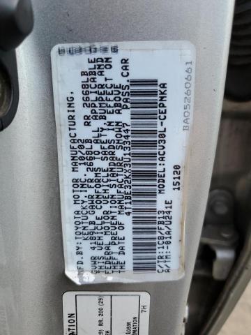 4T1BE32KX3U133447 - 2003 TOYOTA CAMRY LE/X SILVER photo 10