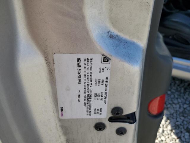 1G2WR1213YF256898 - 2000 PONTIAC GRAND PRIX ვერცხლისფერი ფოტო 10