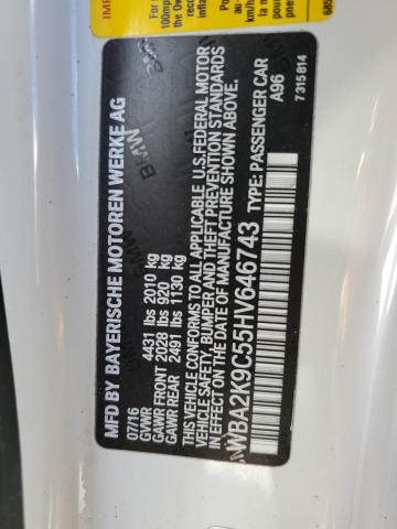 WBA2K9C55HV646743 - 2017 BMW 230I Білий фото 10