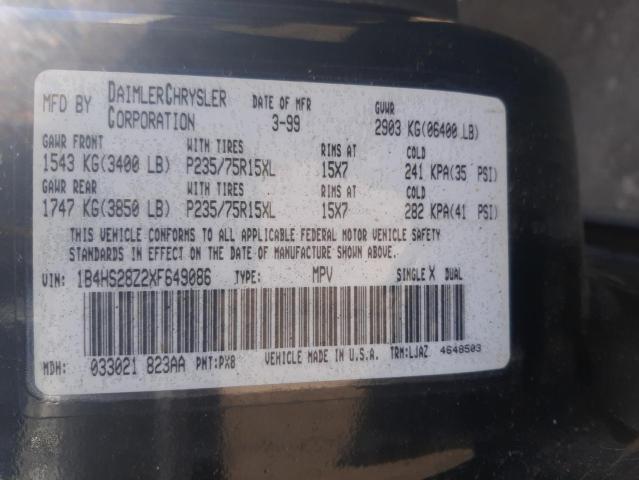 1B4HS28Z2XF649086 - 1999 DODGE DURANGO BLACK photo 10