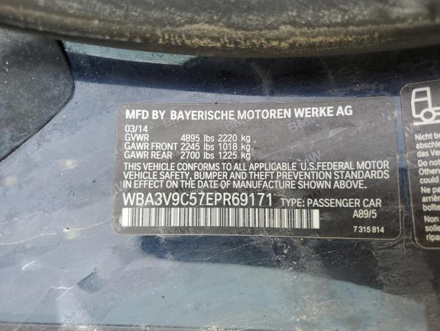 WBA3V9C57EPR69171 - 2014 BMW 428 XI BLUE photo 10