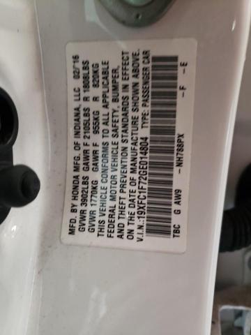 19XFC1F72GE014804 - 2016 HONDA CIVIC EXL Ağ foto 10