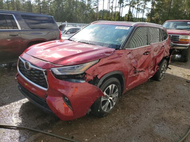 5TDGZRAH0NS549117 - 2022 TOYOTA HIGHLANDER RED photo 2