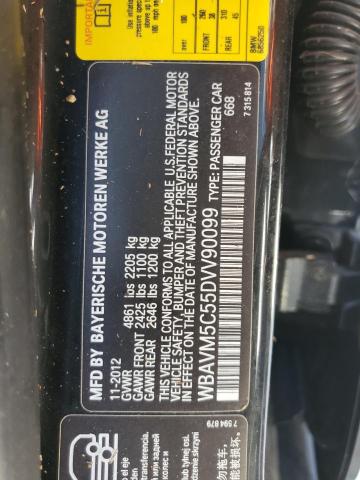 WBAVM5C55DVV90099 - 2013 BMW X1 XDRIVE3 BLACK photo 10