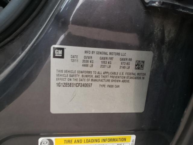 1G1ZE5E01CF240697 - 2012 CHEVROLET MALIBU LTZ გრაფიტი ფოტო 10