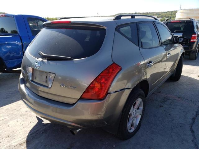 JN8AZ08W54W339279 - 2004 NISSAN MURANO SL GOLD photo 4