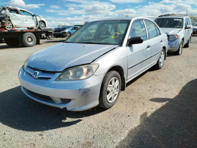 1HGES16355L006858 - 2005 HONDA CIVIC DX V SILVER photo 2