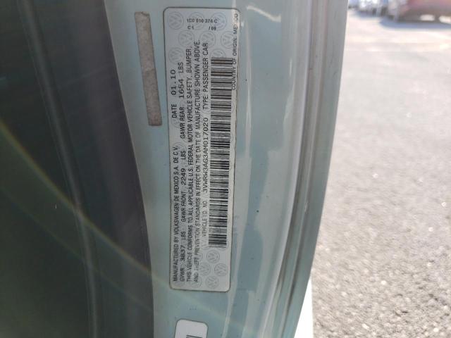 3VWRW3AG3AM017020 - 2010 VOLKSWAGEN NEW BEETLE 蓝色 照片 10