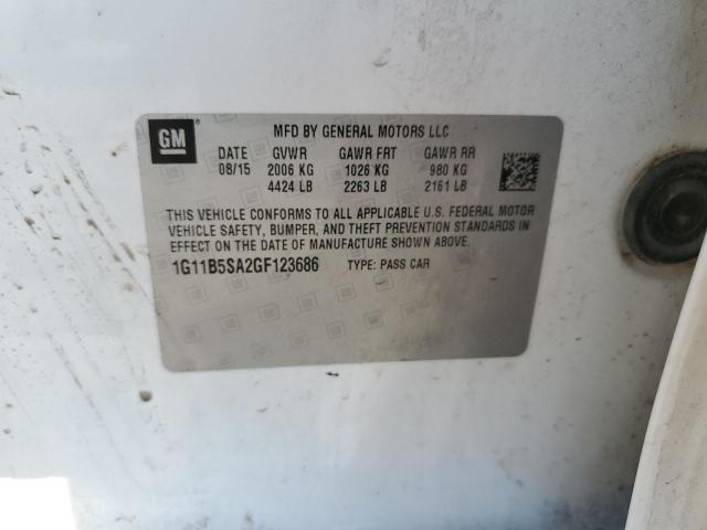 1G11B5SA2GF123686 - 2016 CHEVROLET MALIBU LIM 白色 照片 10