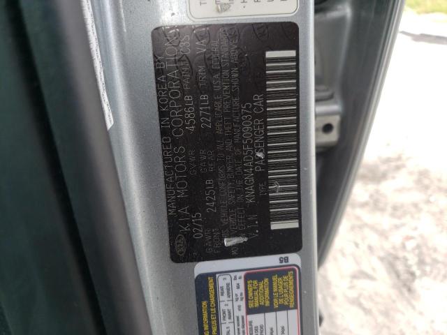 KNAGN4AD5F5090375 - 2015 KIA OPTIMA HYB SILVER photo 10