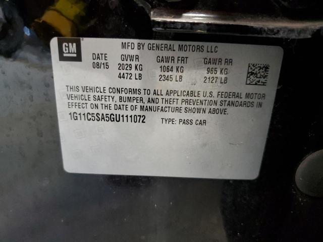 1G11C5SA5GU111072 - 2016 CHEVROLET MALIBU LIM 黑色 照片 10