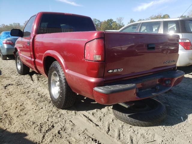 1GCCS14W1Y8215718 - 2000 CHEVROLET S10 MAROON photo 3