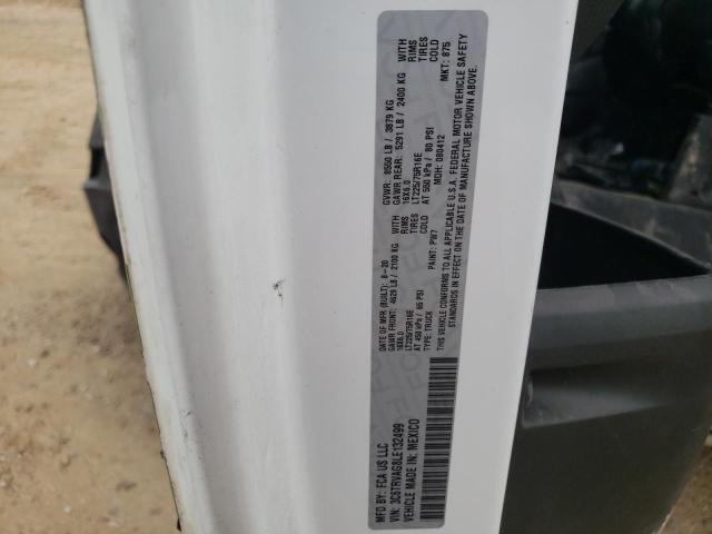 3C6TRVAG8LE132499 - 2020 RAM PROMASTER WHITE photo 10