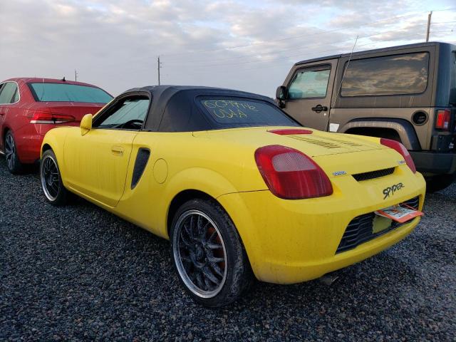 JTDFR320420051535 - 2002 TOYOTA MR2 SPYDER YELLOW photo 3