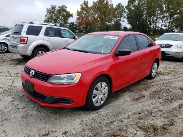 3VW2K7AJ1CM390849 - 2012 VOLKSWAGEN JETTA BASE RED photo 2