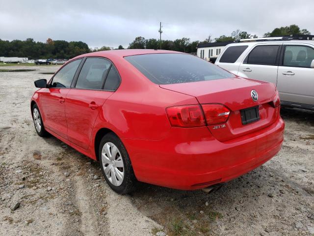 3VW2K7AJ1CM390849 - 2012 VOLKSWAGEN JETTA BASE RED photo 3