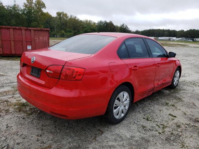 3VW2K7AJ1CM390849 - 2012 VOLKSWAGEN JETTA BASE RED photo 4