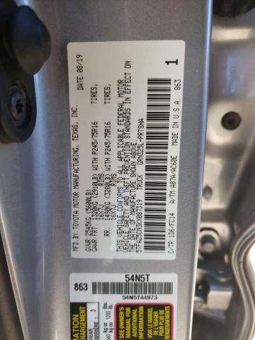 5TFAZ5CN3KX087319 - 2019 TOYOTA TACOMA DOU SILVER photo 10