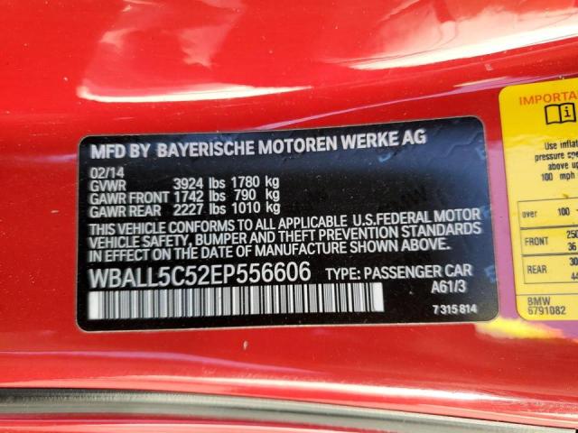 WBALL5C52EP556606 - 2014 BMW Z4 SDRIVE2 RED photo 10