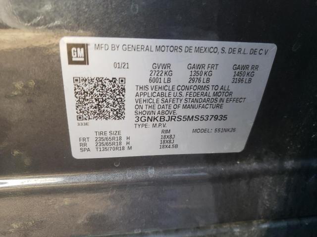 3GNKBJRS5MS537935 - 2021 CHEVROLET BLAZER 3LT GRAY photo 13