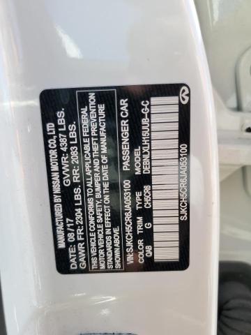 SJKCH5CR6JA053100 - 2018 INFINITI QX30 BASE WHITE photo 10