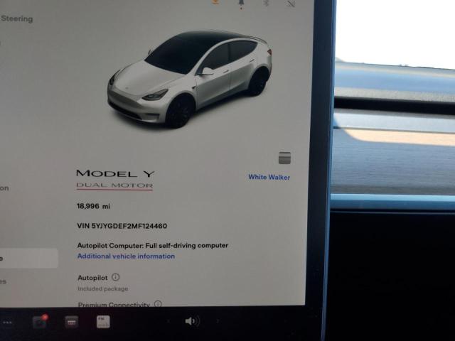 5YJYGDEF2MF124460 - 2021 TESLA MODEL Y أبيض صورة 8