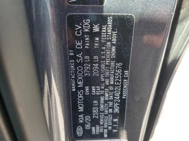 3KPF24AD2LE255676 - 2020 KIA FORTE FE GRAY photo 10