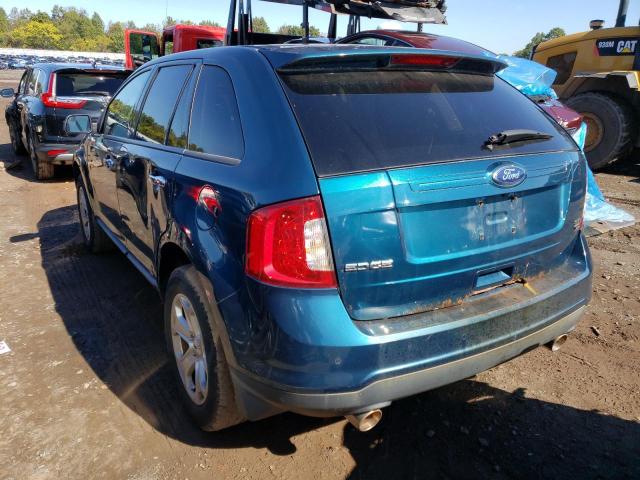 2FMDK4JCXBBB33759 - 2011 FORD EDGE SEL BLUE photo 3